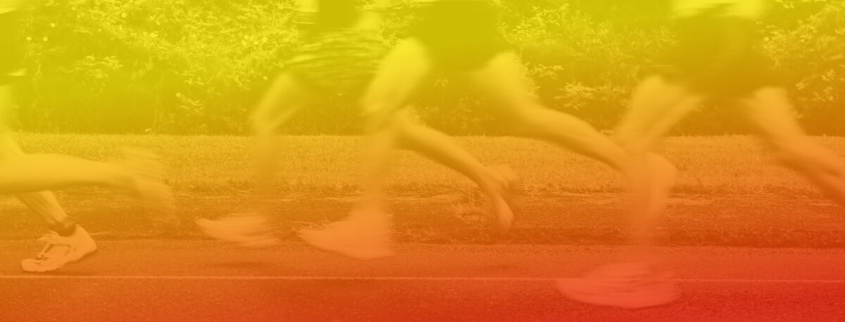 Group of people running.